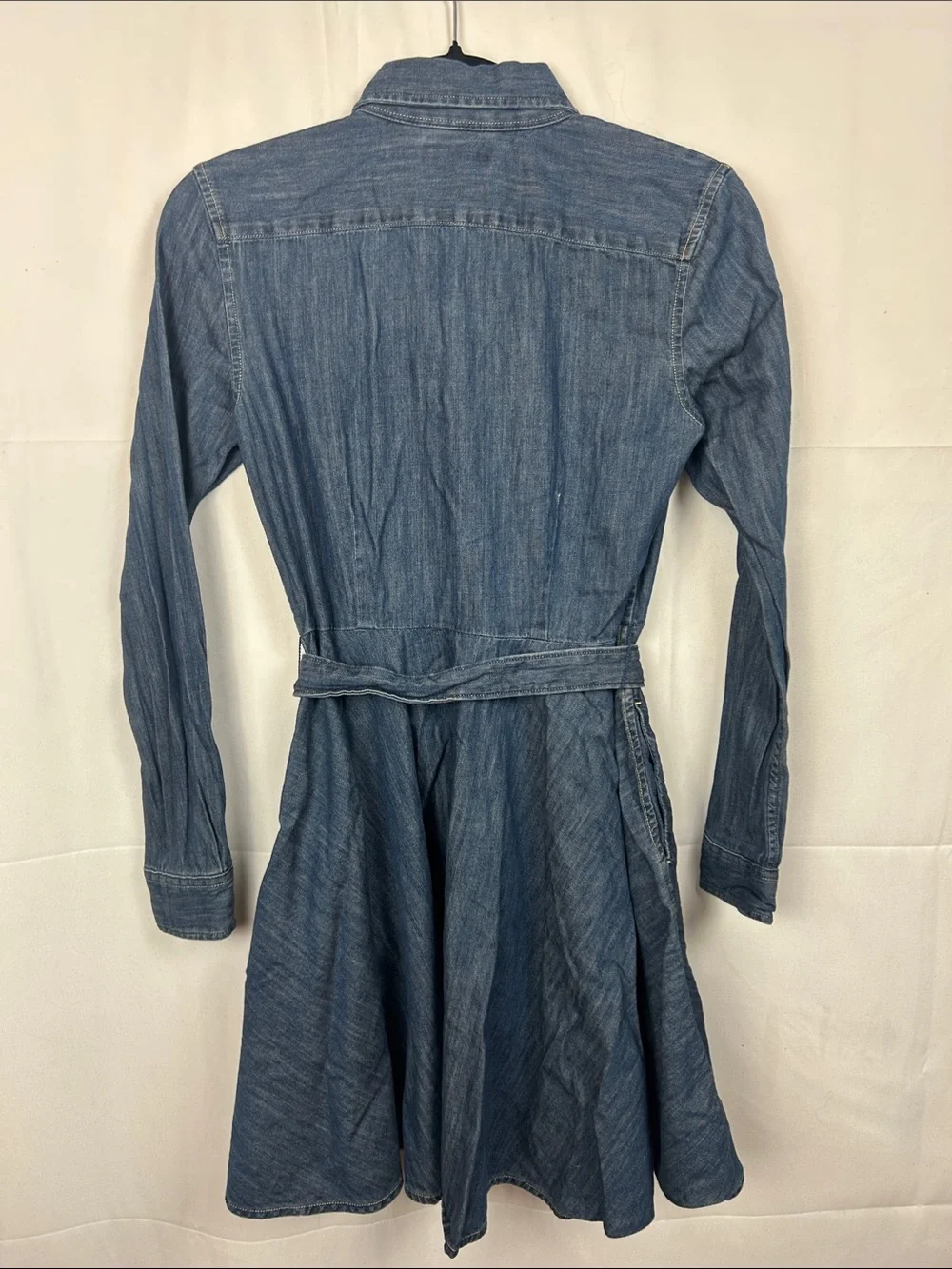 Ralph Lauren Button-Up Denim Dress in Medium Blue w/Pockets